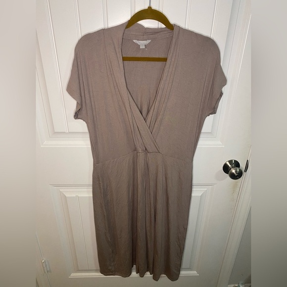 PURE Collection Jersey Knit Stretchy Deep V Neck Drop Waist Dress - Picture 3 of 6